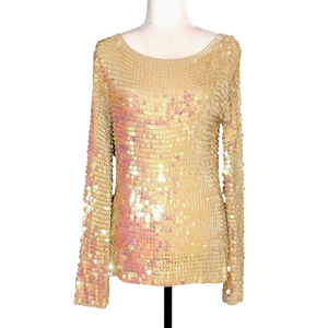 Ailes de la Mode gold sequin top